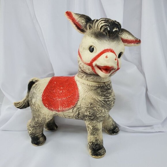 Vintage The Sun Rubber Company Donkey Toy 1961 Marble Rollers Head Turns - Picture 1 of 16